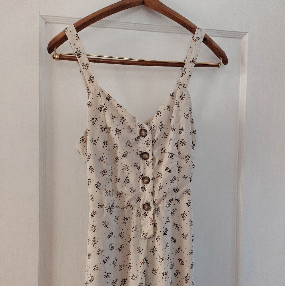 Sienna Sky flower print beige jumpsuit size small